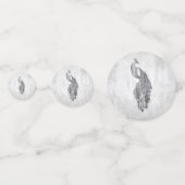 Mariage Peacock Argent Confetti (Derrière)