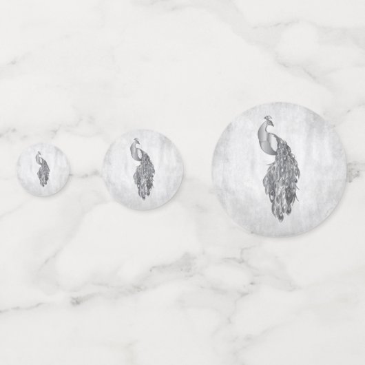 Mariage Peacock Argent Confetti (Derrière)