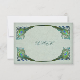 Mariage Peacock Art Nouveau vintage RSVP
