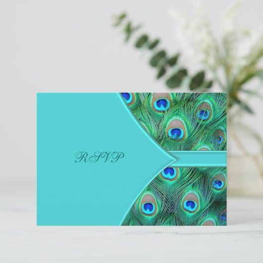 Mariage Peacock bleu turquoise RSVP (Debout devant)