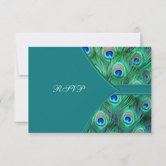 Mariage Peacock Elegant Peacock turquoise RSVP (Devant)