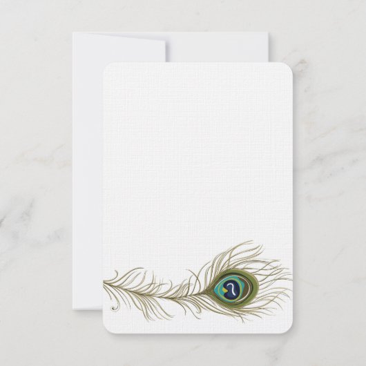 Mariage Peacock Feather RSVP (Dos)