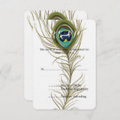 Mariage Peacock Feather RSVP (Devant / Derrière)