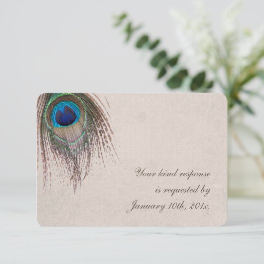 Mariage Peacock Feather RSVP (Debout devant)