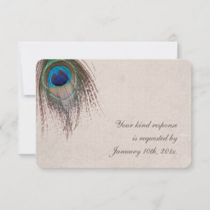 Mariage Peacock Feather RSVP