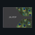 Mariage Peacock noir RSVP<br><div class="desc">Elégant noir vert émeraude,  mariage royal bleu paon RSVP. Invitations noires à un mariage de paon. Bleu noir et plumes de paon turquoises faire-part de mariage. Invitations de mariage à paon. Invitations de mariage bleu noir. Customisez avec votre choix de libellé,  style de police,  taille et couleur de police.</div>