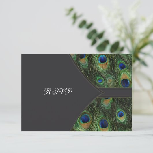 Mariage Peacock noir RSVP (Debout devant)