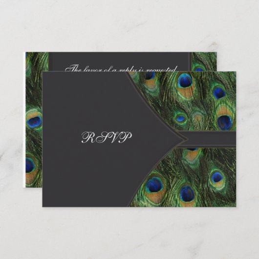 Mariage Peacock noir RSVP (Devant / Derrière)