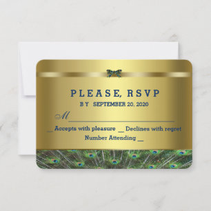 Mariage Peacock Or tendance sur mesure RSVP