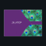 Mariage Peacock Plum Purple RSVP<br><div class="desc">Elégant vert émeraude,  bleu royal et plumes de paon turquoise mariage RSVP. Mariage de paon violet prune RSVP. Invitations de mariage violet paon. Invitations de mariage de prunes. Invitations de mariage à paon. Customisez avec votre choix de style de police et de couleur de police.</div>