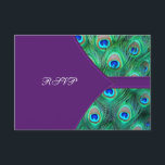 Mariage Peacock Plum Purple RSVP<br><div class="desc">Elégant vert émeraude,  bleu royal et plumes de paon turquoise mariage RSVP. Mariage de paon violet prune RSVP. Invitations de mariage violet paon. Invitations de mariage de prunes. Invitations de mariage à paon. Customisez avec votre choix de style de police et de couleur de police.</div>