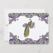 Mariage Peacock violet et vert RSVP (Dos)
