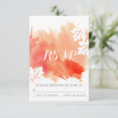 Mariage pêche corail aquarelle moderne RSVP répons (Debout devant)