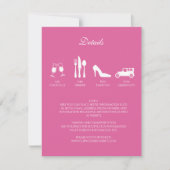 Mariage Peonies Détails Invitation (Devant)