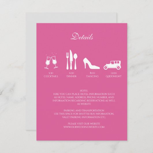 Mariage Peonies Détails Invitation (Devant / Derrière)