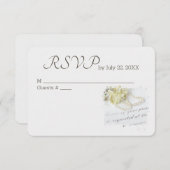 Mariage Perle Cœur RSVP Mariage (Devant / Derrière)