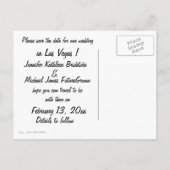 Mariage personnalisé à Las Vegas, carte 'Save the  (Dos)