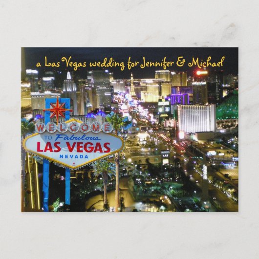 Mariage personnalisé à Las Vegas, carte 'Save the (Devant)