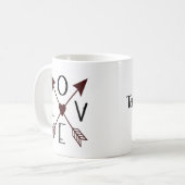 Mariage personnalisé Date d'amour avec flèches Mug (Devant gauche)