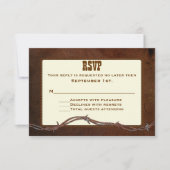 Mariage personnalisé en cuir occidental RSVP (Devant)