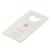 Mariage personnalisé minimaliste Ecru Palm Tree Li (Devant Angle)
