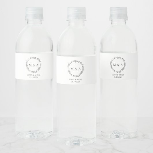 Mariage personnalisé Monogram Étiquettes de boutei (Bouteilles)