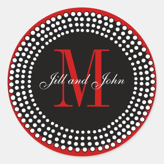 Mariage Personnalisé Monogramme & Noms Étiquette r (Devant)