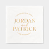 Mariage personnalisé Napkins Couples Nom et date (Recto)