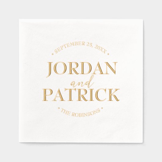 Mariage personnalisé Napkins Couples Nom et date (Recto)