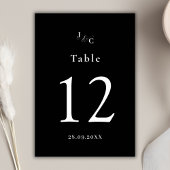 Mariage personnalisé noir et blanc Numéro de table