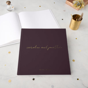 Mariage Personnalisé Nom Dark Plum Élégant