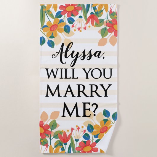 Mariage personnalisé Proposition Plage Serviette (Devant)