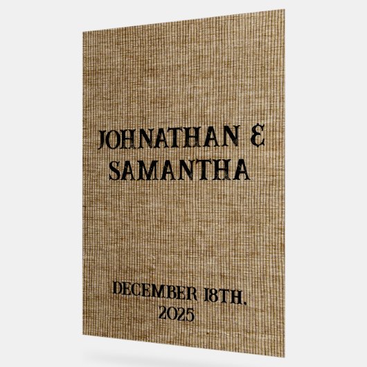 Mariage personnalisé rustique burlap motif nature (Angle)