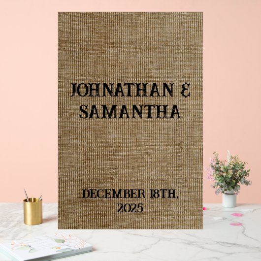 Mariage personnalisé rustique burlap motif nature (Mariage)