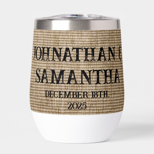 Mariage personnalisé rustique burlap motif nature (Avant)