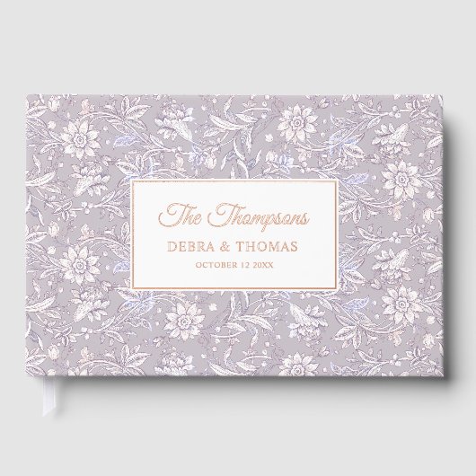 Mariage Personnalisé Toile de Jouy Fleur Rose (Recto)