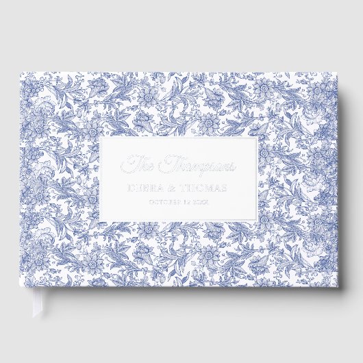 Mariage Personnalisé Toile de Jouy Française Bleue (Recto)