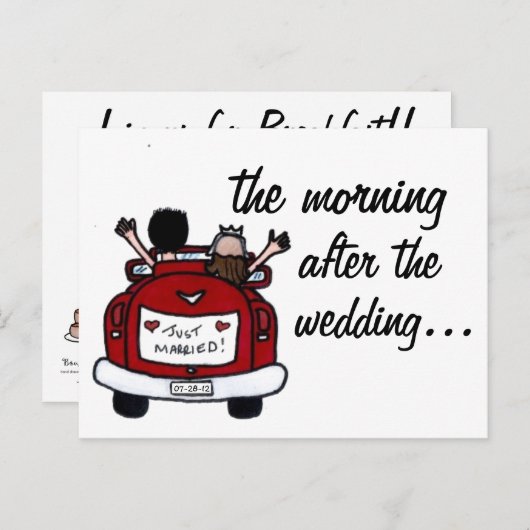 Mariage Petit-déjeuner Invitation (Devant / Derrière)