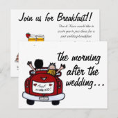 Mariage Petit-Déjeuner Invitation Carte postale (Devant / Derrière)