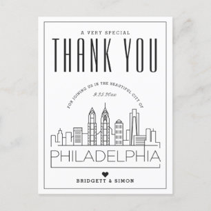 Mariage Philadelphie Merci de venir ! Carte post