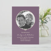 Mariage photo à noeud simple Faire-part - violet (Debout devant)