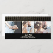 Mariage photo Art déco noir et or Merci photo (Devant / Derrière)