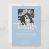 Mariage photo Black Blanc moderne Merci Cartes (Dos)