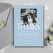 Mariage photo Black Blanc moderne Merci Cartes