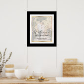 Mariage photo Black Gold Script Affiche de bienven (Cuisine)