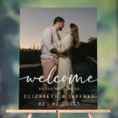 Mariage photo blanc de script moderne Bienvenue (Neutre)