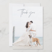 Mariage photo bleu de la Marine moderne Merci Cart (Devant)