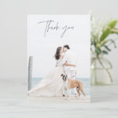 Mariage photo bleu de la Marine moderne Merci Cart (Debout devant)