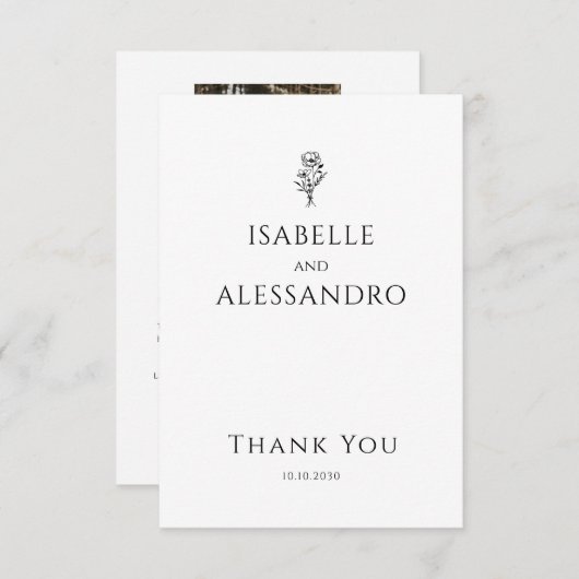 Mariage photo Boho romantique Merci (Devant / Derrière)