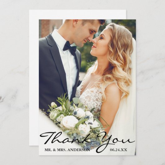 Mariage Photo Bride Groom Script Merci (Devant / Derrière)